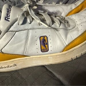 Reebok White and Gold NBA Sneakers